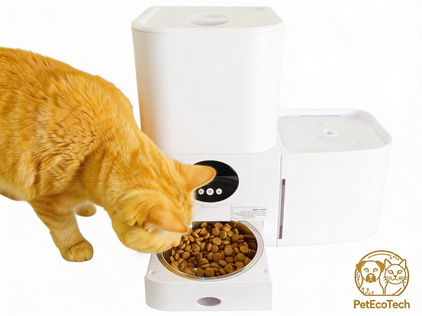 PetEcoTech SmartFeeder™ – Automatisk Foderautomat med App & Vattenfontän