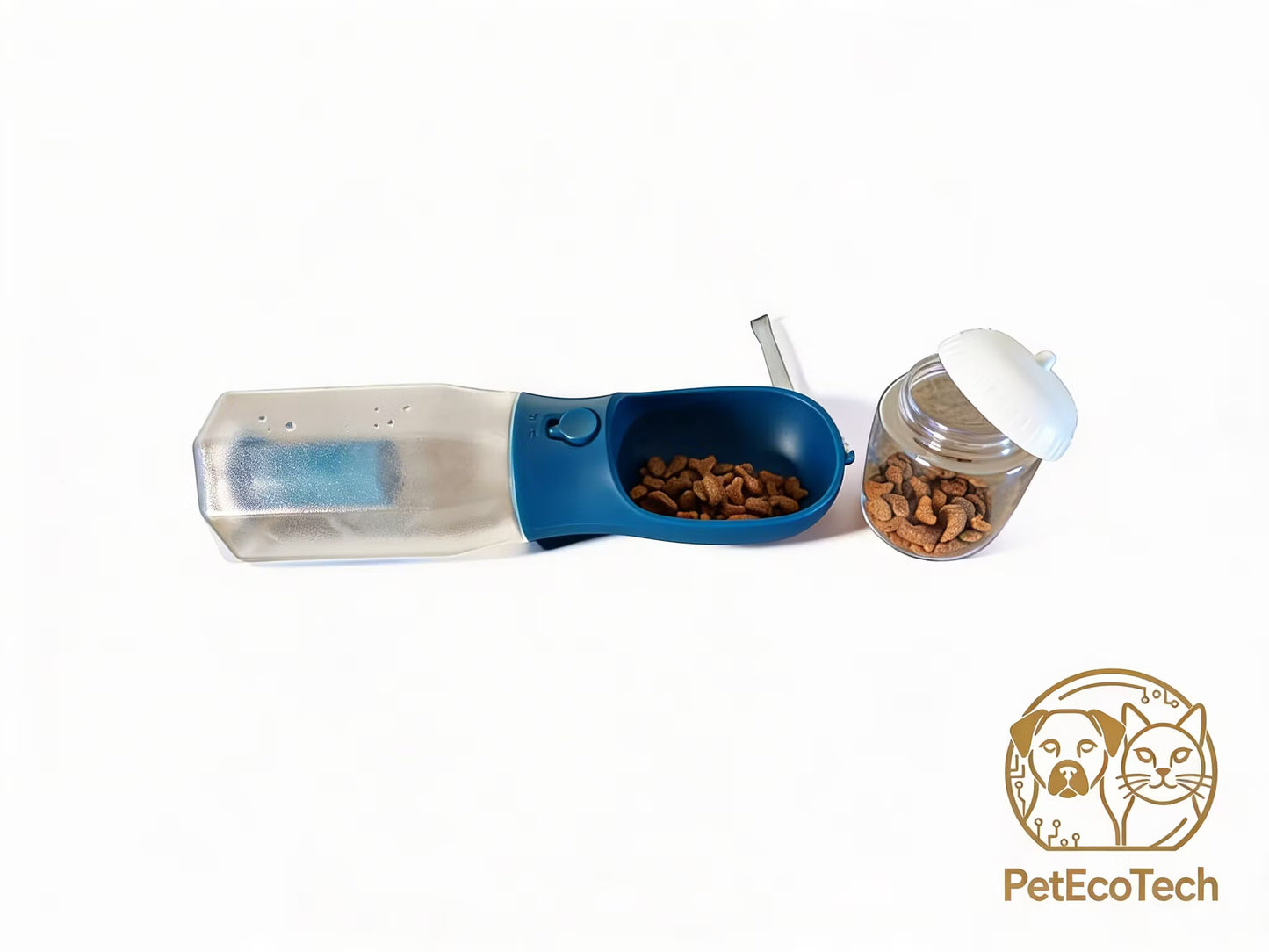 PetEcoTech 3-in-1 Bottle™ – Vatten, Snacks & Bajspåsar i Ett